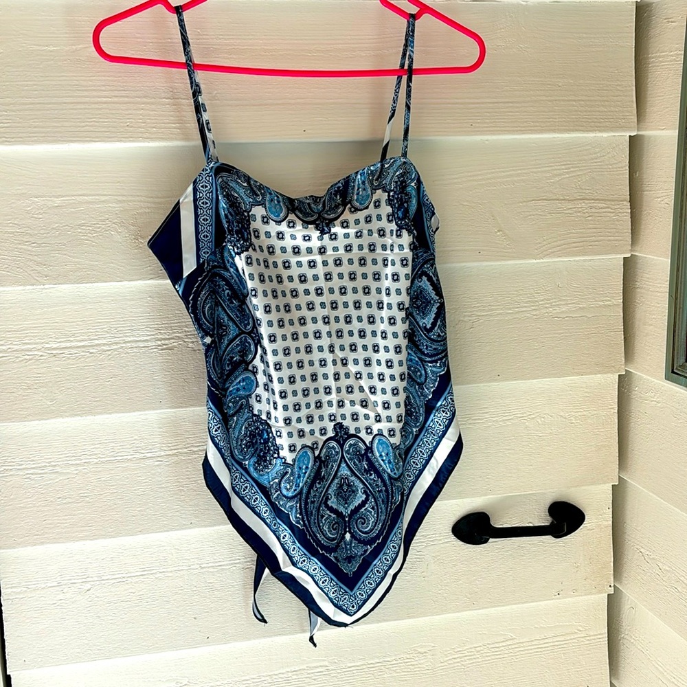 Cider Satin tie back halter-large